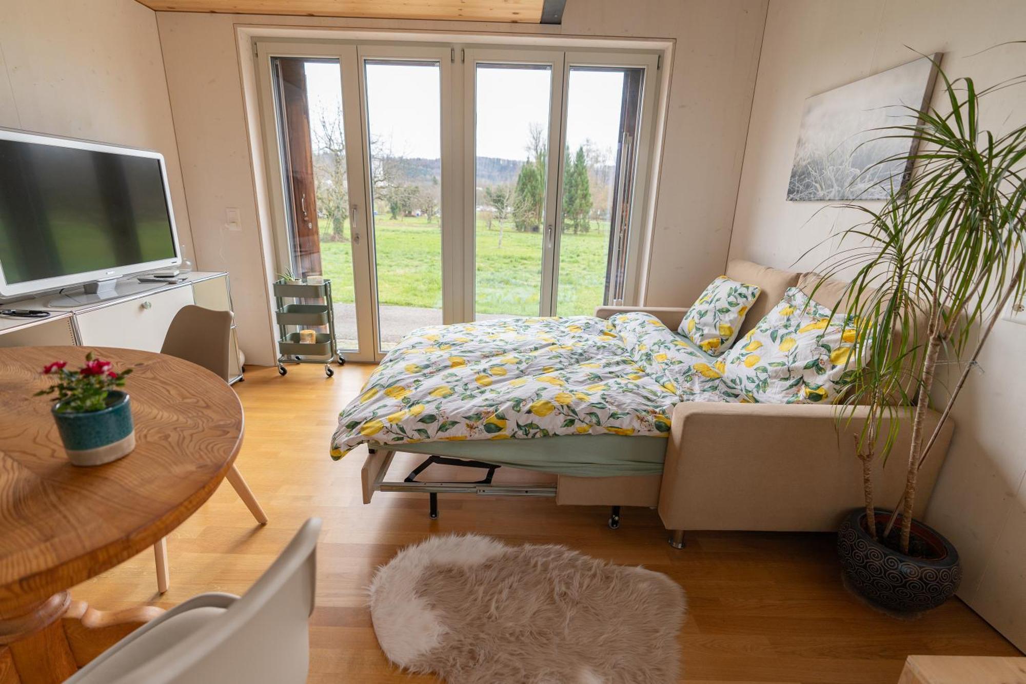 Tiny House Chez Claudine - Relaxen, Workspace, Naehe Thermen, Netflix, Free Parking & Wifi Brugg  Zewnętrze zdjęcie